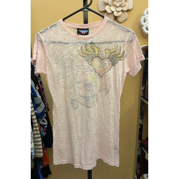 Popeye vintage Y2K Junk Food large cotton t-shirt peach junior tattoo graphic - Picture 5 of 5